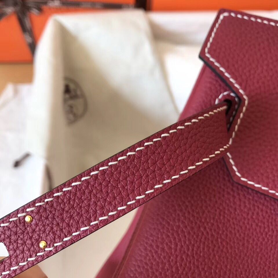 Hermes Birkin 30 Handmade Bag In Ruby Clemence Leather - Image 10