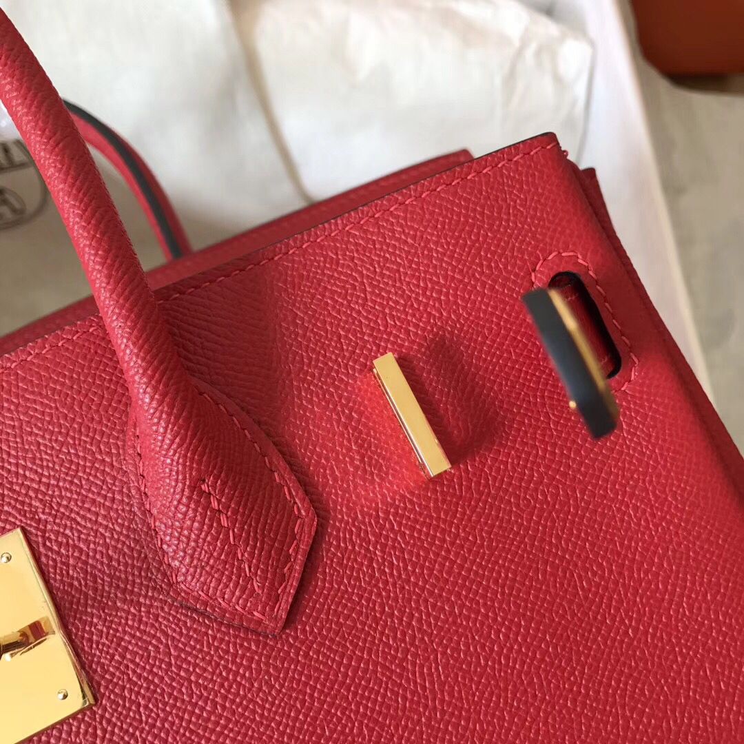 Hermes Birkin 30 Handmade Bag In Red Epsom Leather - Image 9