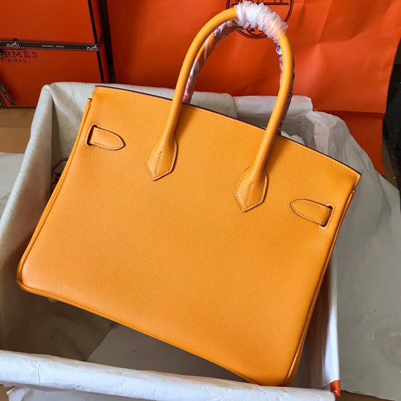 Hermes Birkin 30 Handmade Bag In Yellow Epsom Leather - Image 9