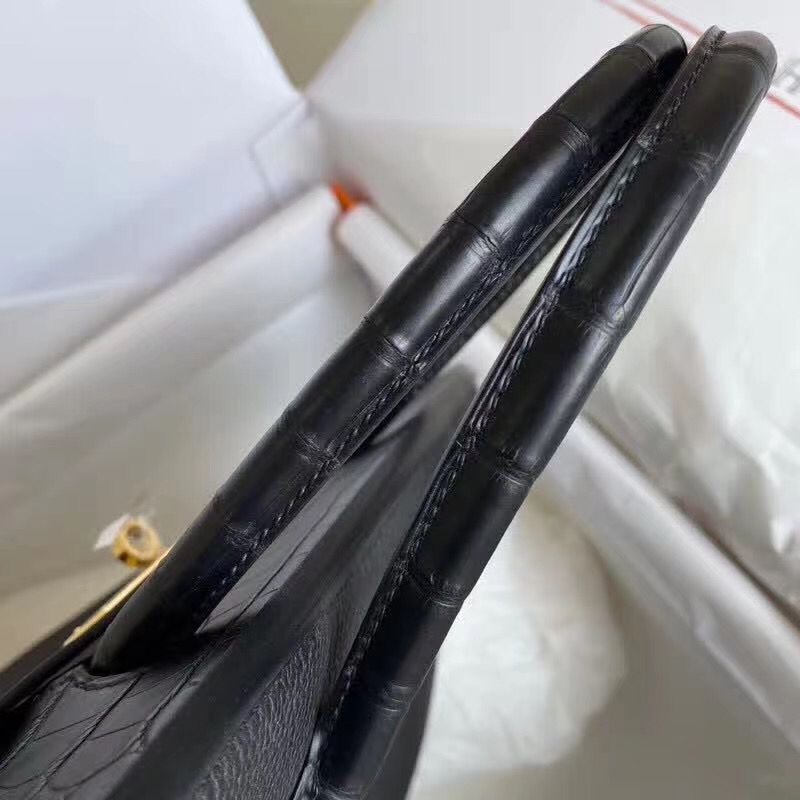 Hermes Touch Birkin 30 Bag In Black Matte Niloticus Crocodile Skin - Image 5