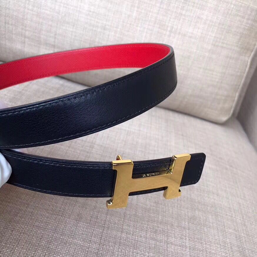 Hermes Mini Constance 24mm Reversible Belt Black/Red - Image 3