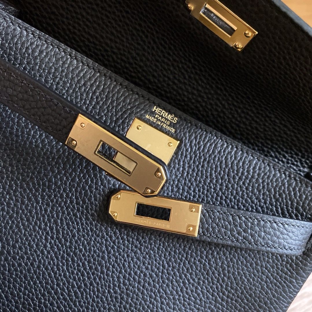 Hermes Kelly Ado Backpack in Black Clemence Leather - Image 12