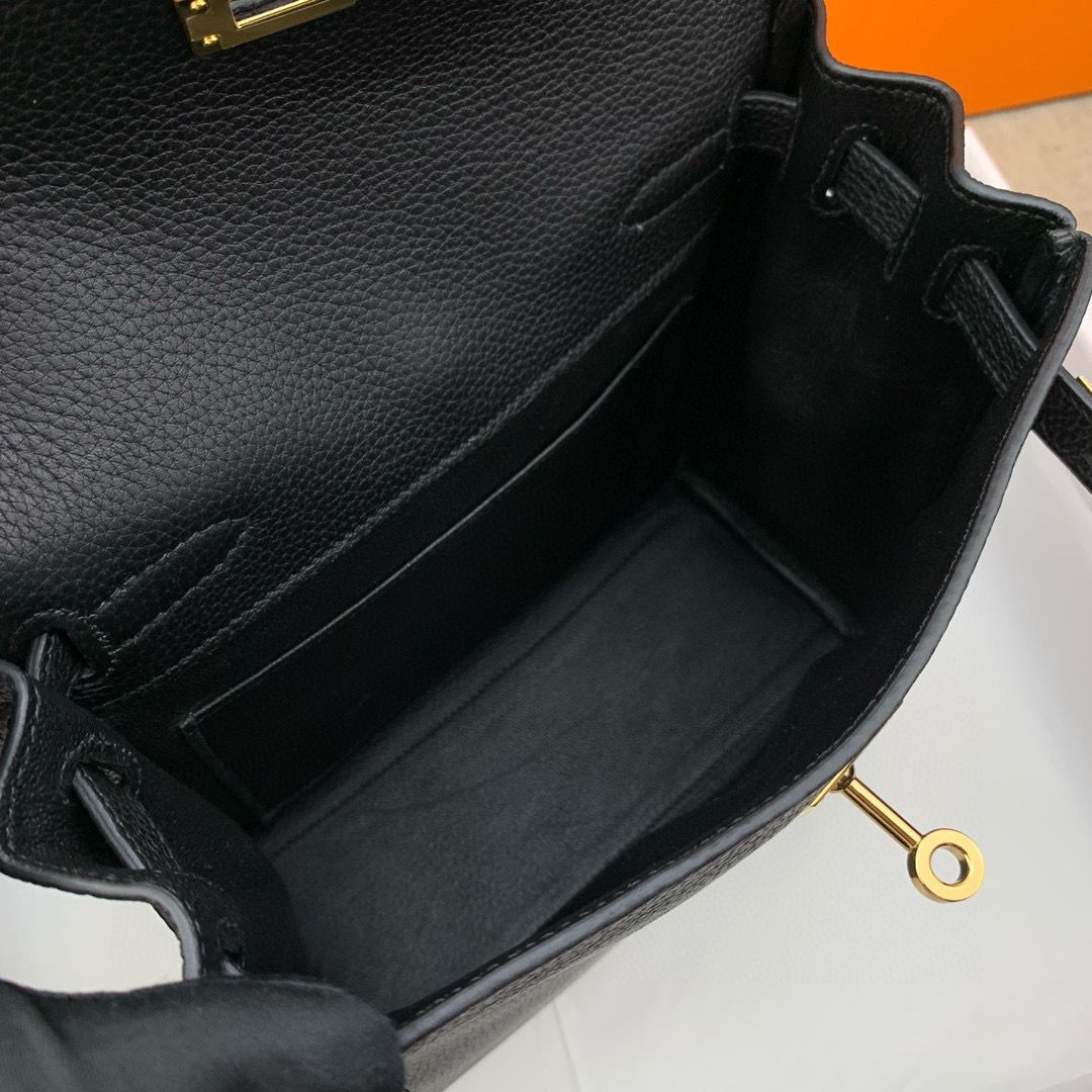 Hermes Kelly Ado Backpack in Black Clemence Leather - Image 11