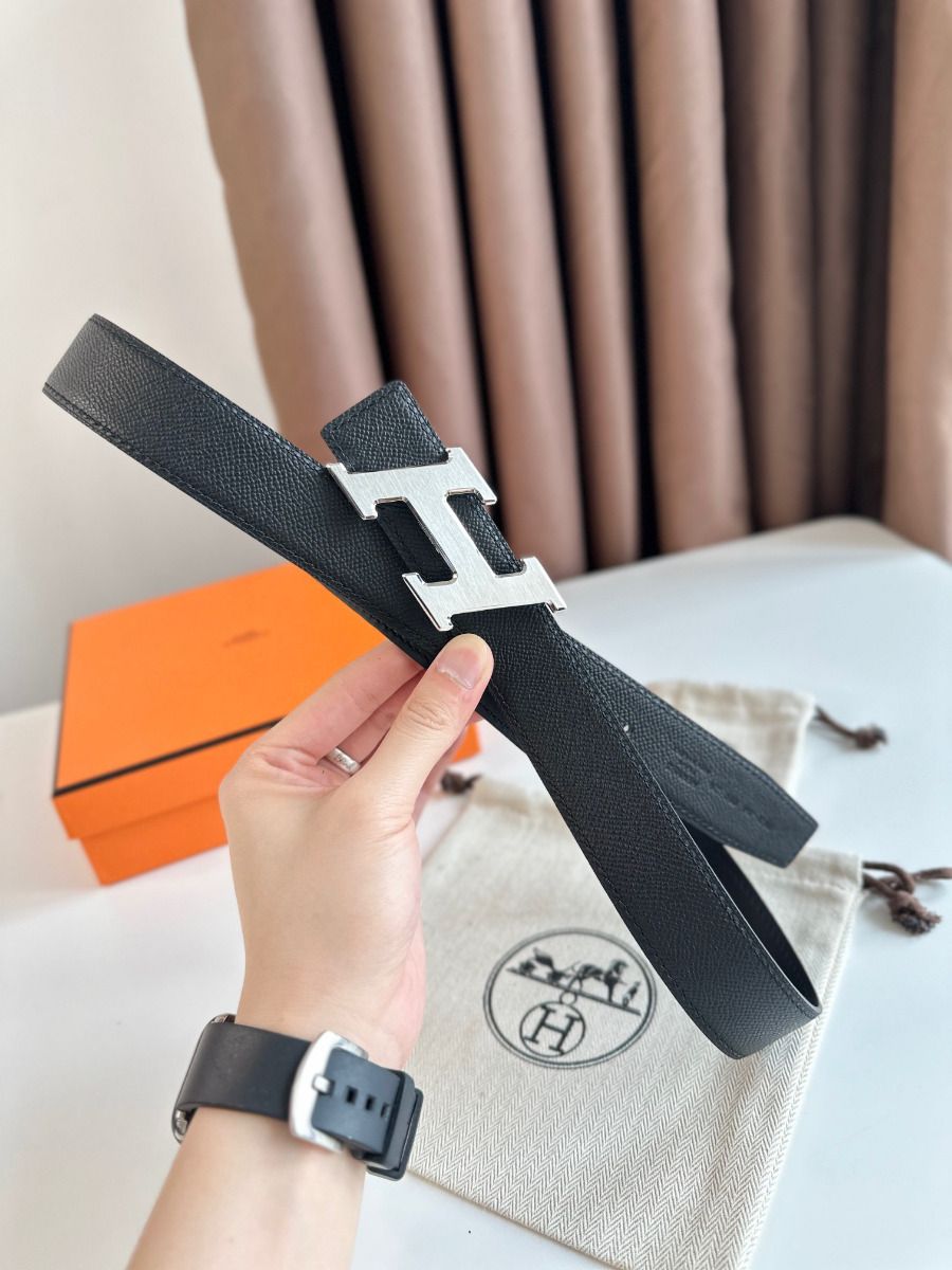 Hermes H Speed Reversible Belt 32MM in Black Epsom Calfskin - Image 3