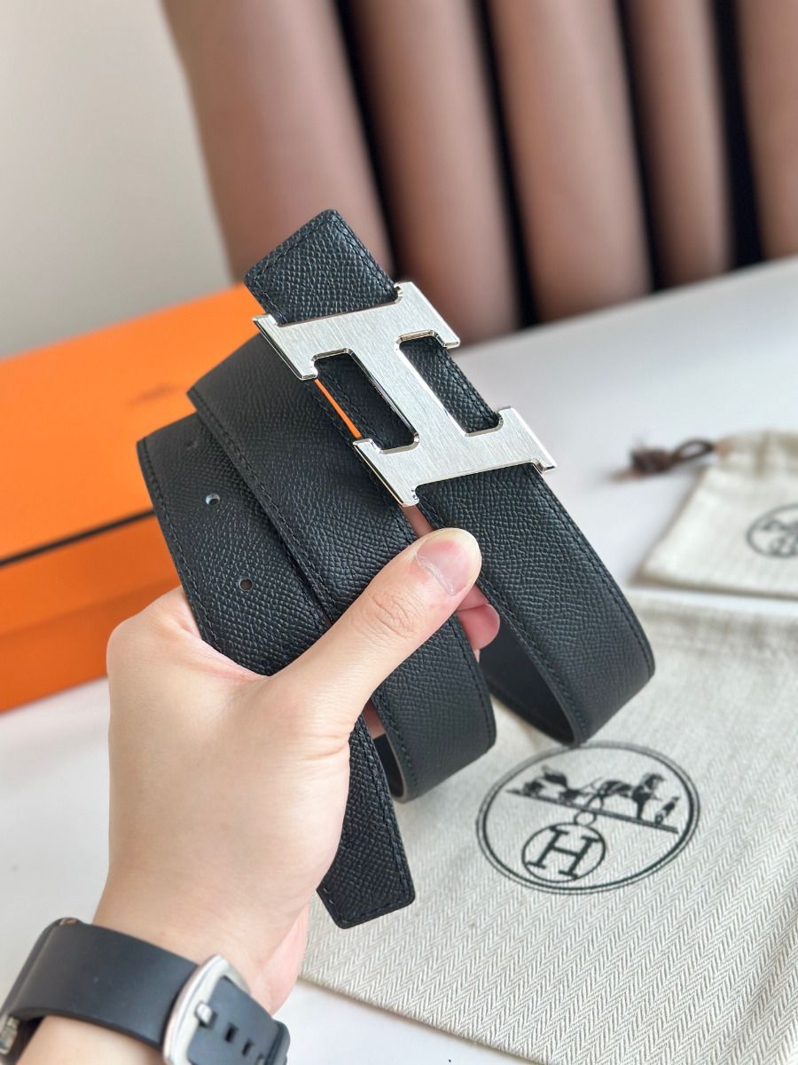 Hermes H Speed Reversible Belt 32MM in Black Epsom Calfskin - Image 4