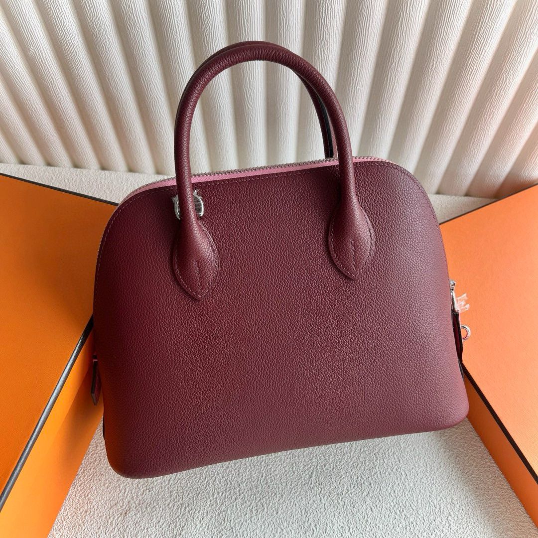 Hermes Bolide 1923 25 Handmade Bag in Rouge H Evercolor Calfskin - Image 3