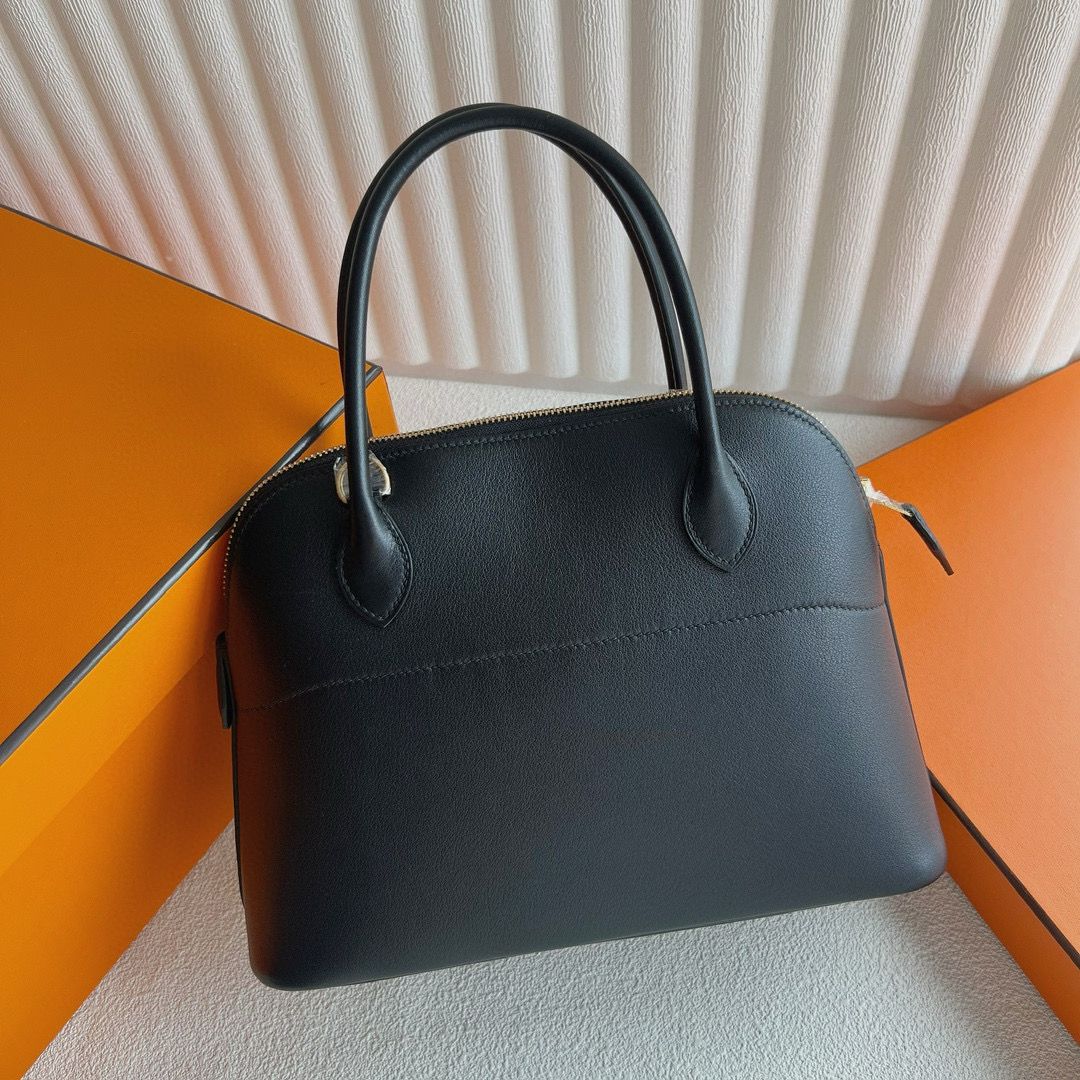 Hermes Bolide 1923 27 Handmade Bag in Black Swift Calfskin - Image 9