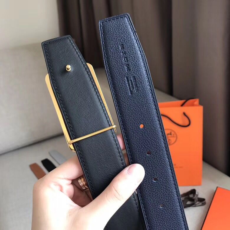 Hermes Officier Belt Buckle & Navy 38MM Strap - Image 3