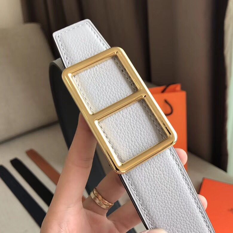 Hermes Officier Belt Buckle & White 38MM Strap - Image 3