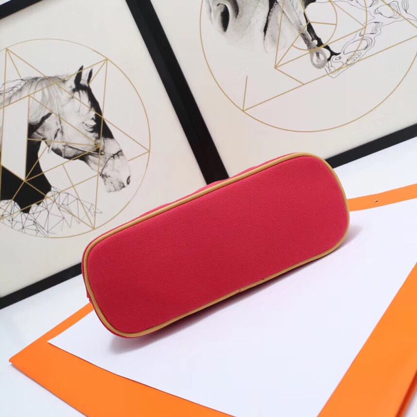 Hermes Medium Bolide Travel Case In Red Cotton - Image 5