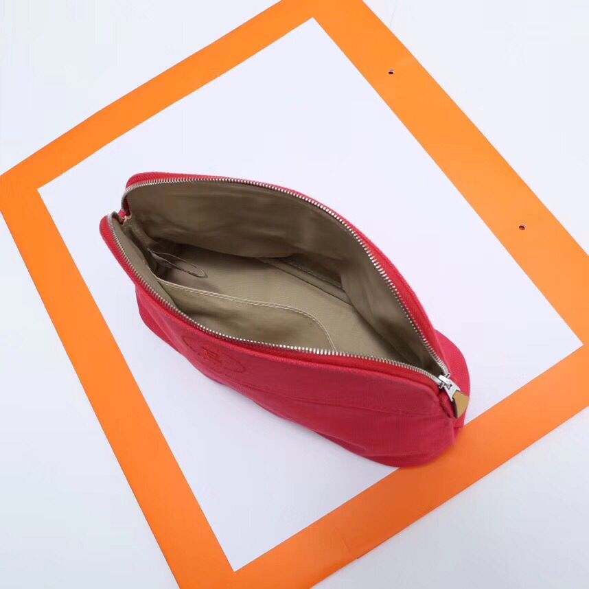 Hermes Medium Bolide Travel Case In Red Cotton - Image 7