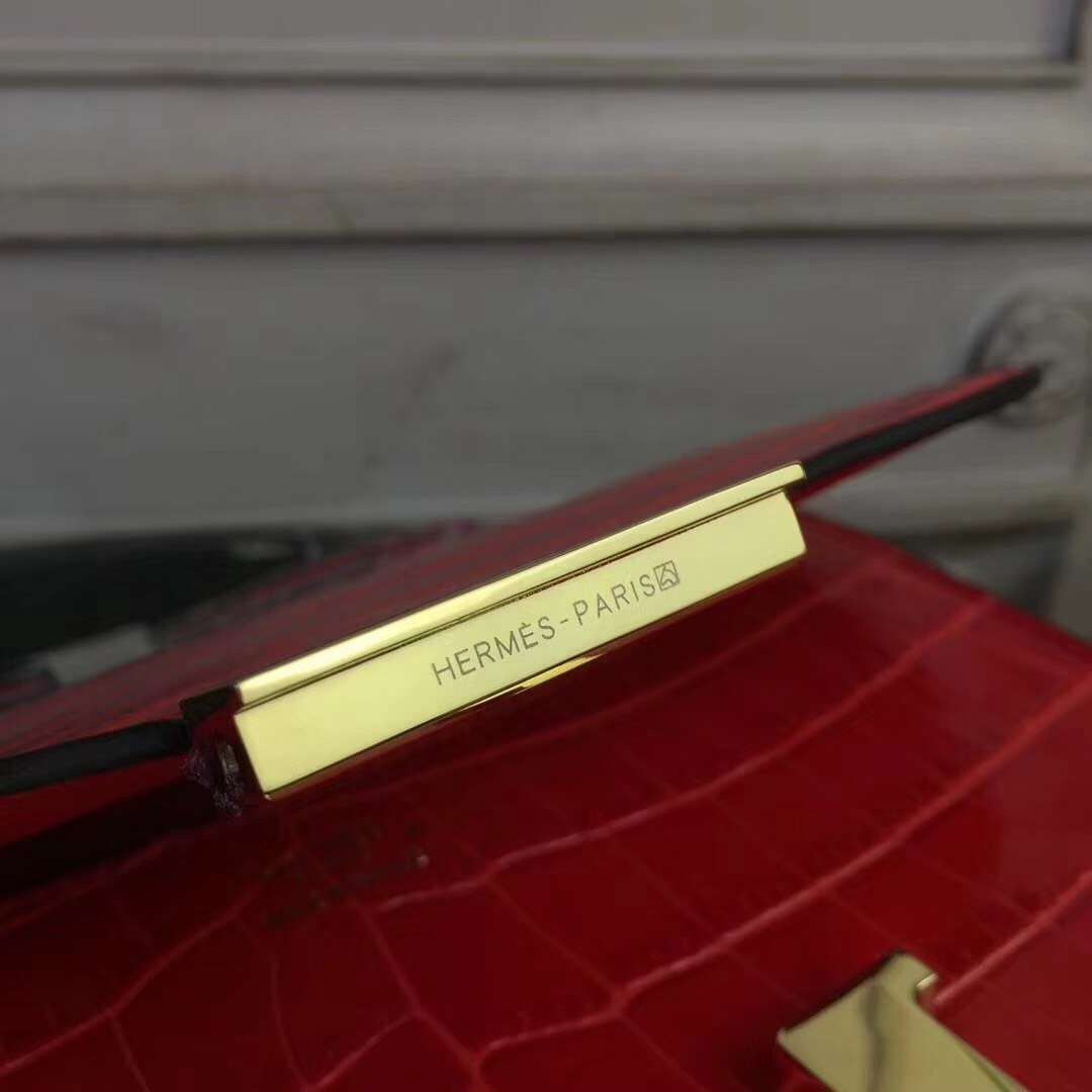 Hermes Cherry Constance MM 24cm Crocodile Bag - Image 6