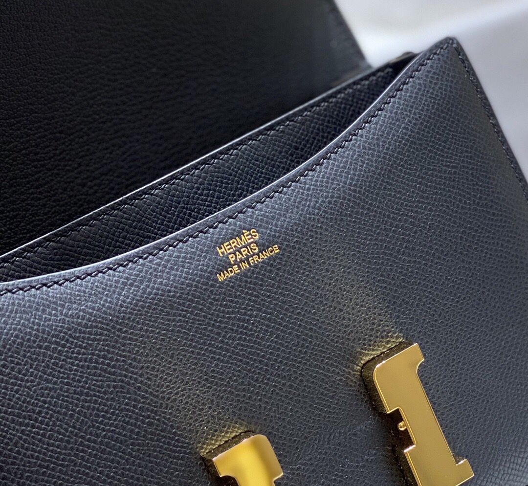Hermes Black Constance MM 24cm Epsom Leather Bag - Image 9