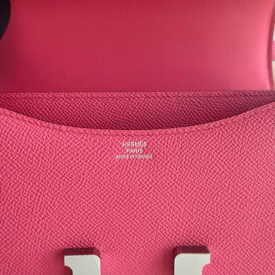 Hermes Constance 18 Handmade Bag in Rose Azalee Epsom Calfskin - Image 6