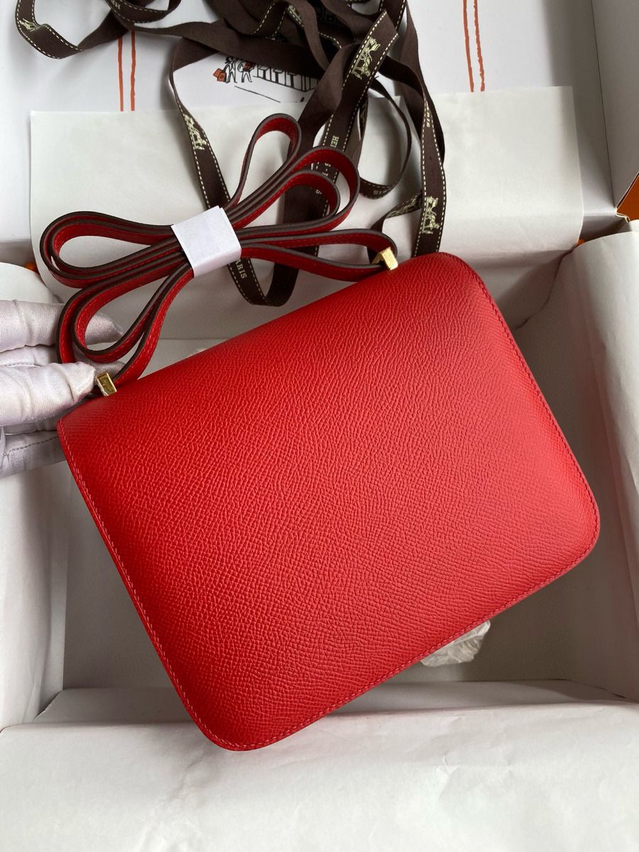 Hermes Constance 18 Handmade Bag In Rouge Coeur Epsom Calfski - Image 3