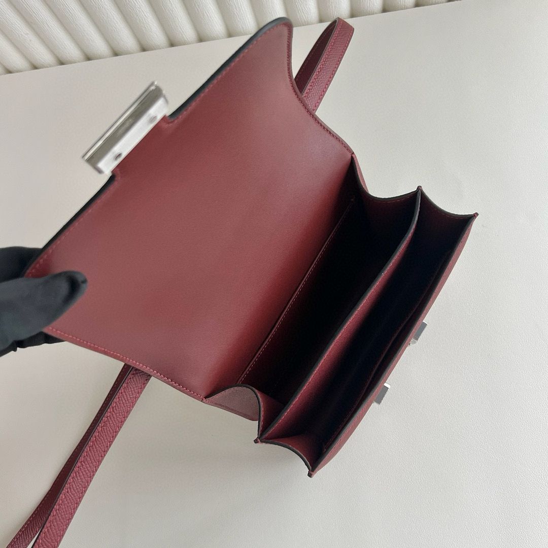 Hermes Constance 18 Handmade Bag in Rouge H Epsom Calfskin - Image 8