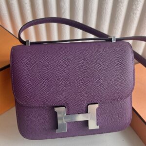 Hermes Constance 18 Handmade Bag in Raisin Epsom Calfskin