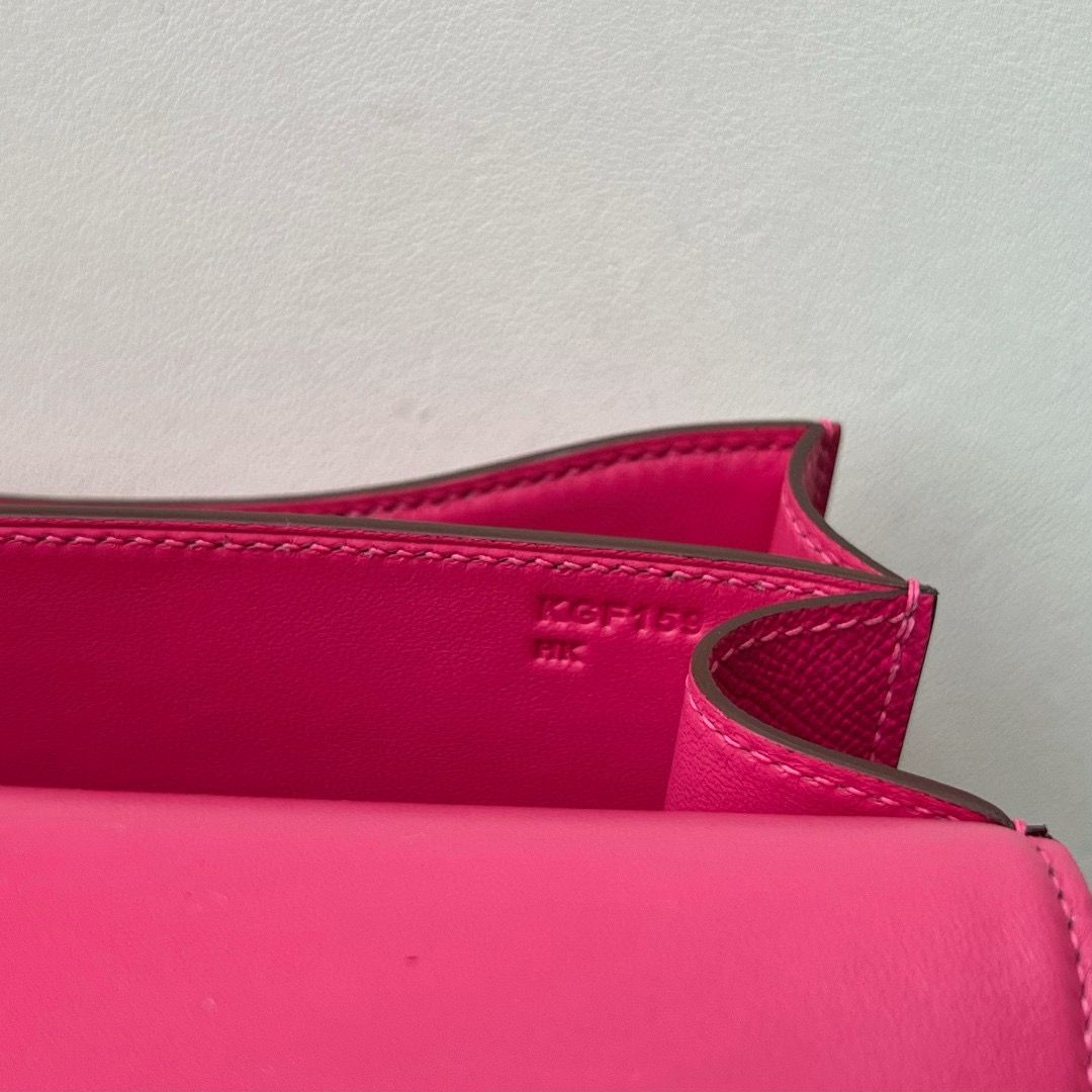 Hermes Constance 18 Handmade Bag in Rose Tyrien Epsom Calfskin - Image 6