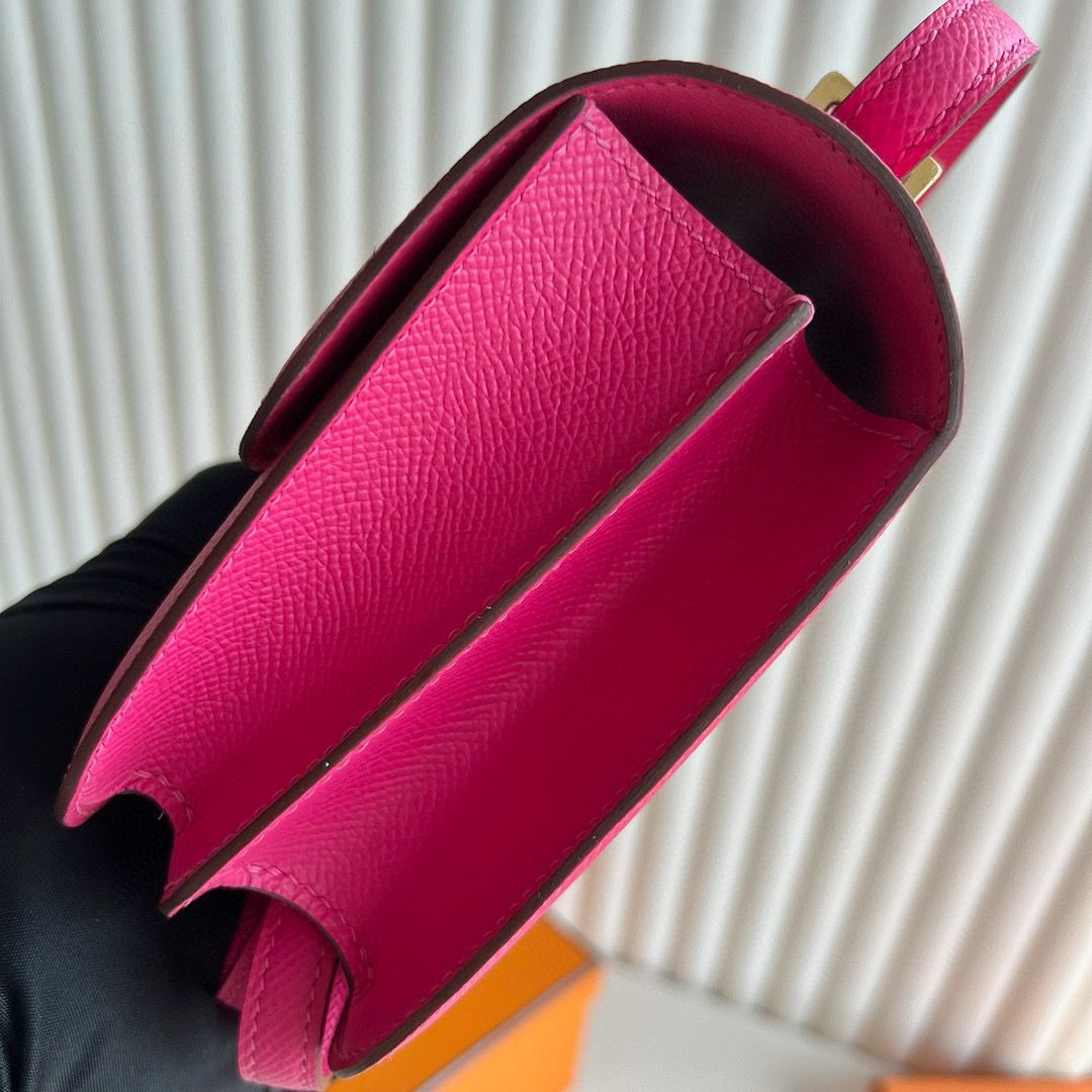 Hermes Constance 18 Handmade Bag in Rose Tyrien Epsom Calfskin - Image 7