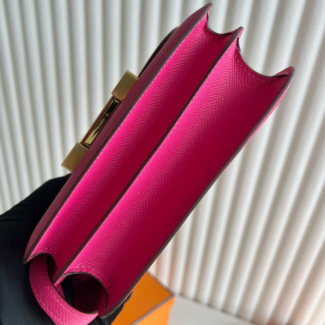 Hermes Constance 18 Handmade Bag in Rose Tyrien Epsom Calfskin - Image 10