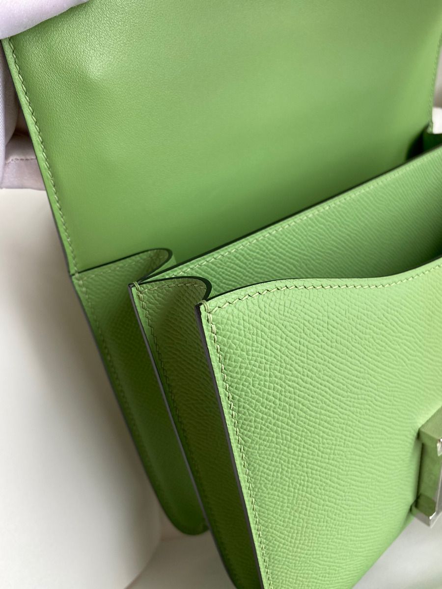 Hermes Constance 18 Handmade Bag In Vert Criquet Epsom Calfskin - Image 9