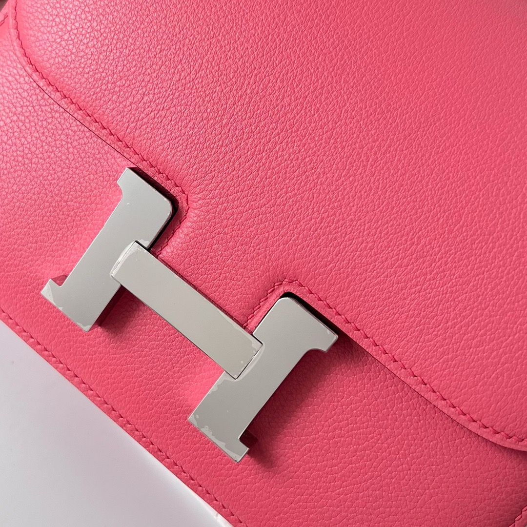 Hermes Constance 18 Handmade Bag In Rose Lipstick Evercolor Calfskin - Image 7