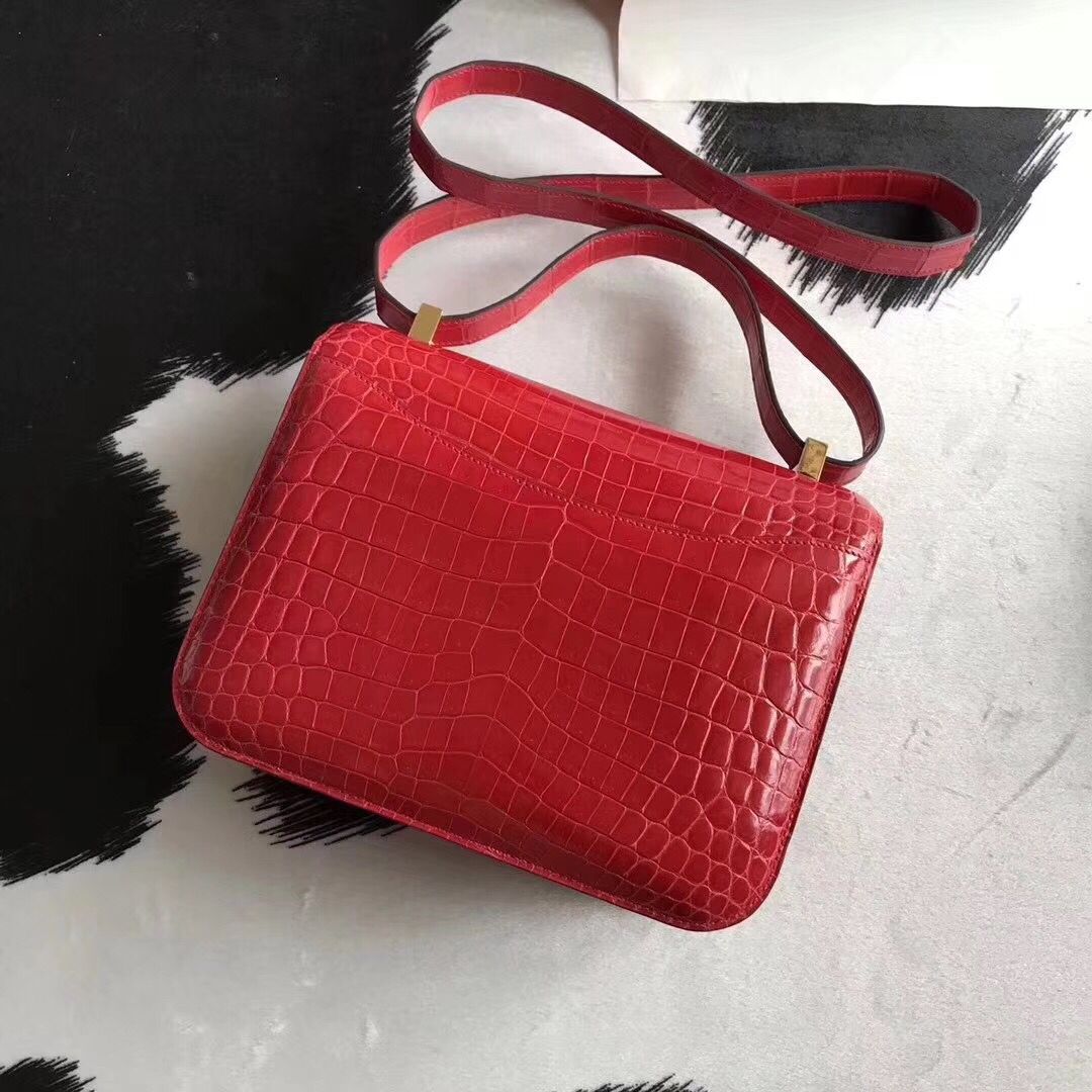 Hermes Constance 24 Handmade Bag In Braise Niloticus Crocodile - Image 3