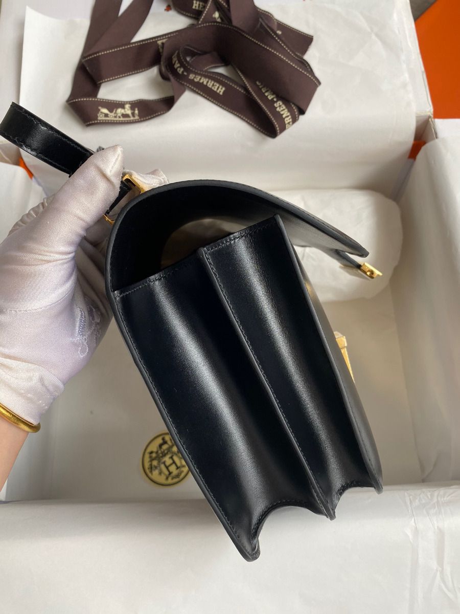 Hermes Constance 24 Handmade Bag In Black Box Calfskin - Image 4