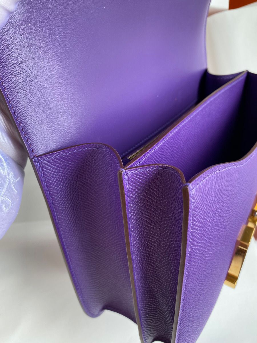 Hermes Constance 24 Handmade Bag In Crocus Epsom Calfskin - Image 9