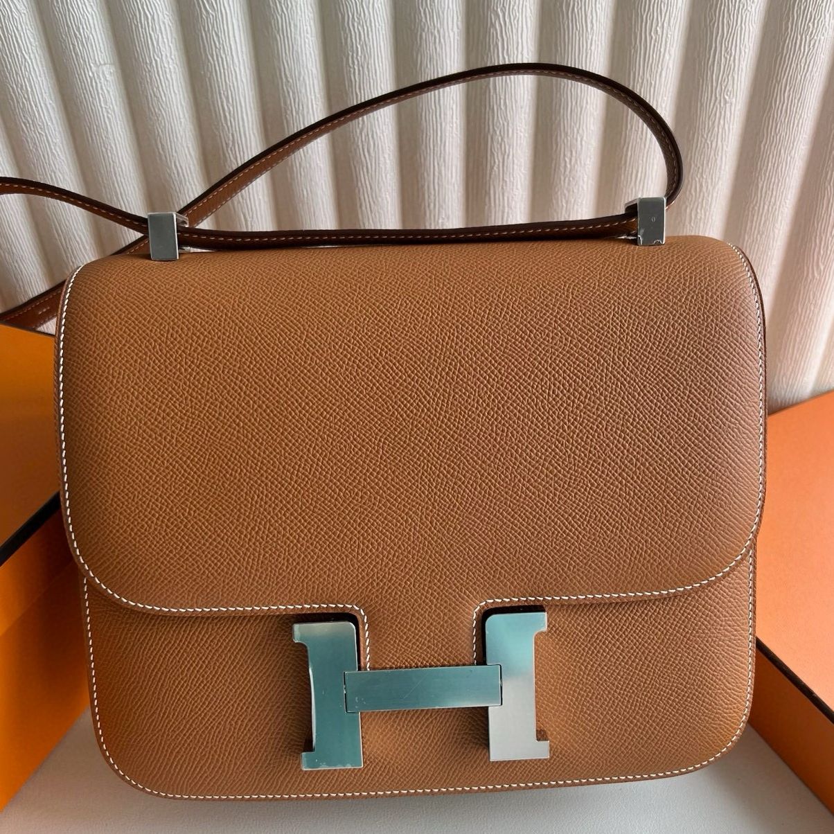 Hermes Constance 24 Handmade Bag in Gold Epsom Calfskin