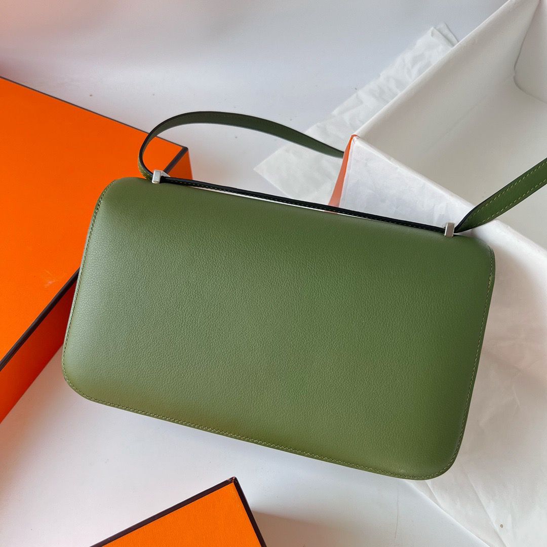 Hermes Constance Elan Handmade Bag In Canopee Evercolor Calfskin - Image 9