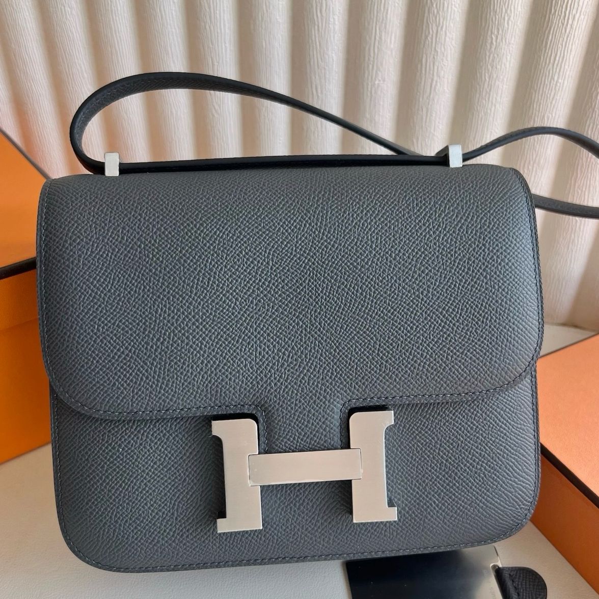 Hermes Constance 1-18 Mirror Bag in Gris Misty Epsom Calfskin