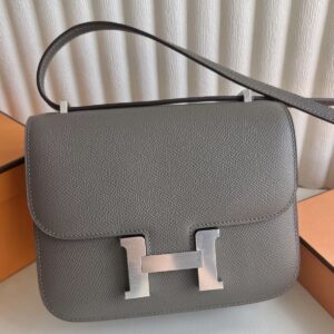 Hermes Constance 18 Verso Handmade Bag in Etain Epsom Calfskin