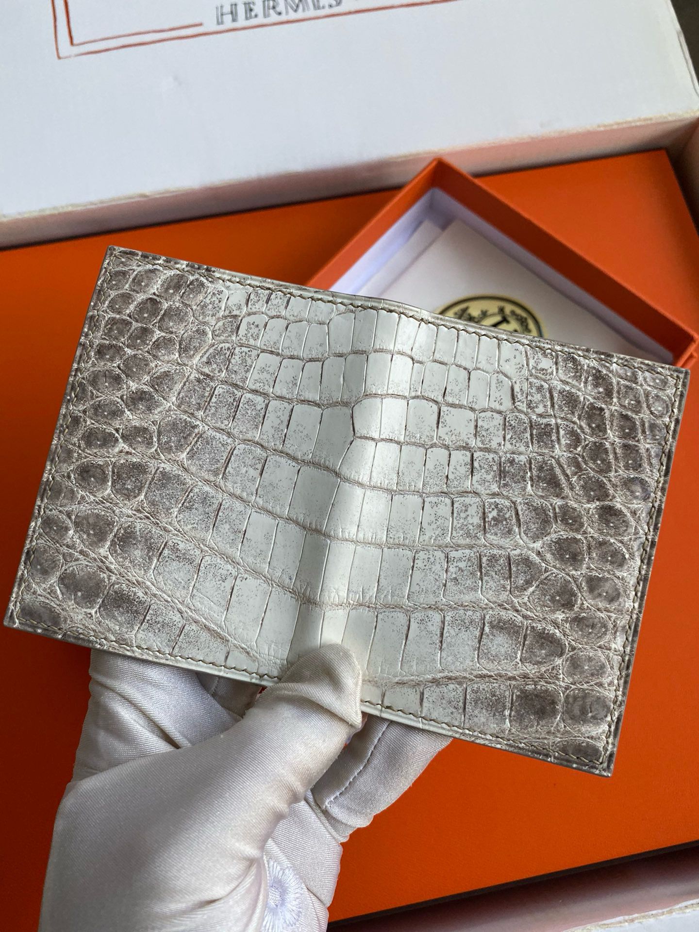 Hermes MC² Euclide Card Holder in Himalaya Niloticus Crocodile Skin - Image 4