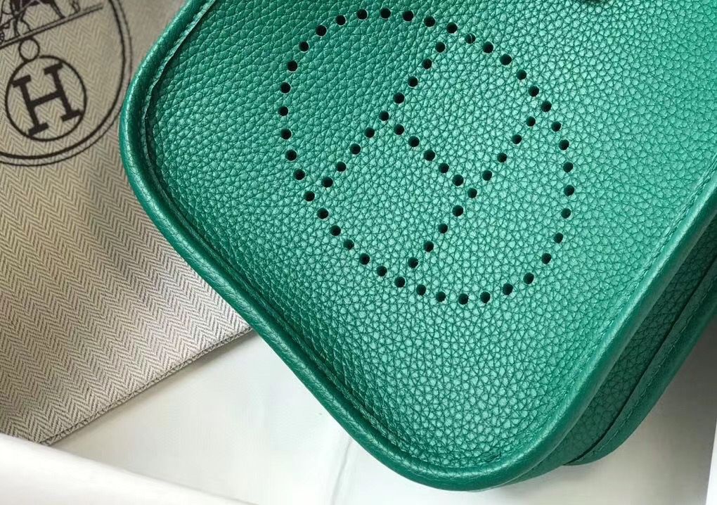 Hermes Evelyne III TPM Bag In Vert Vertigo Clemence Leather - Image 5