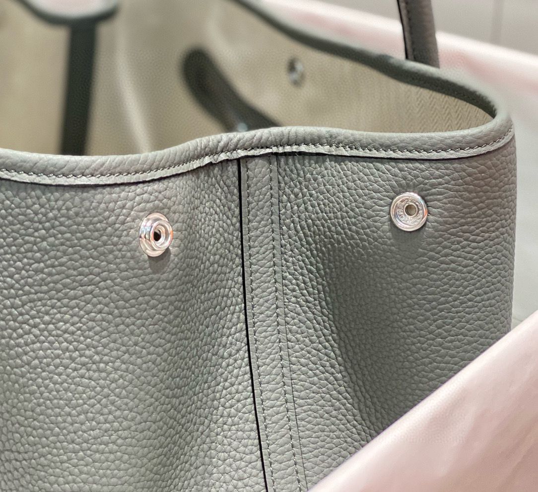 Hermes Garden Party 36 Bag In Gris Meyer Clemence Leather - Image 8