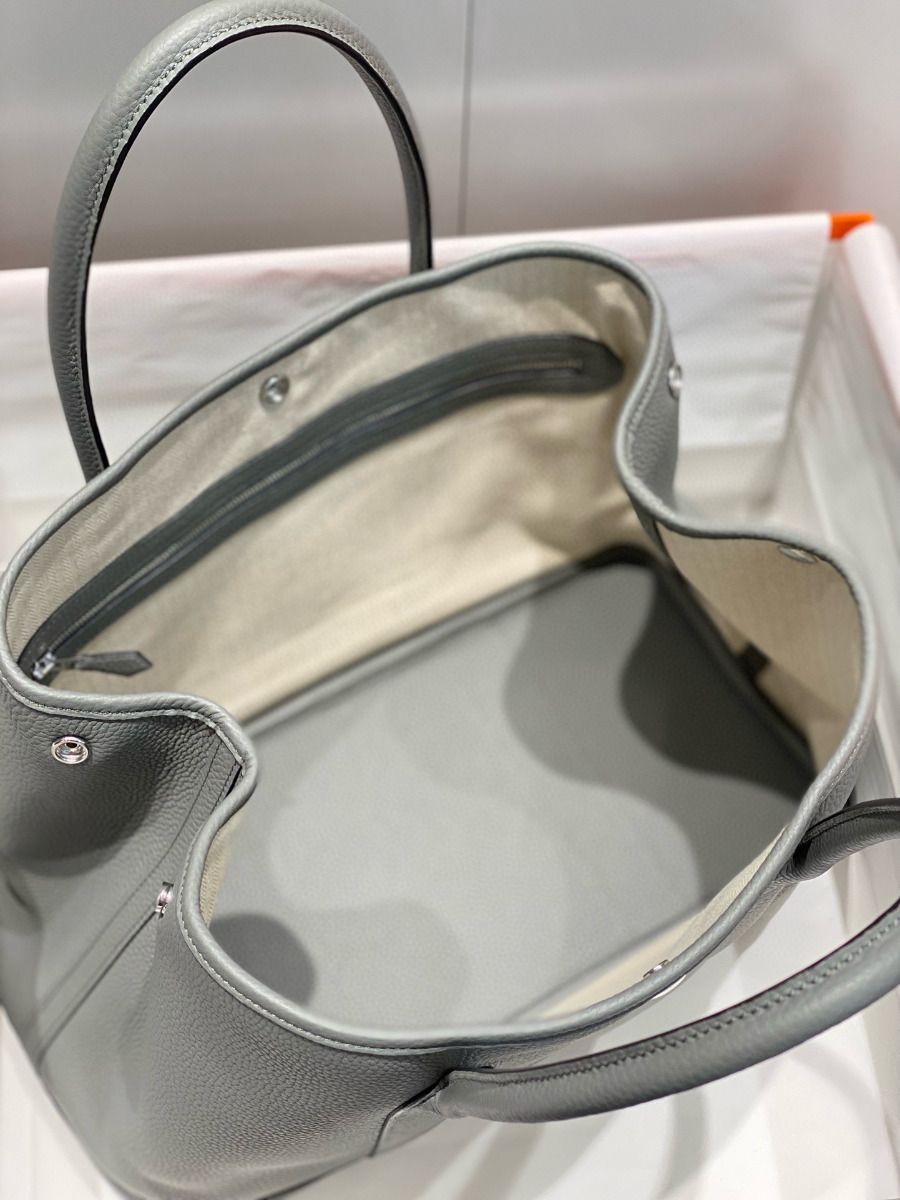 Hermes Garden Party 36 Bag In Gris Meyer Clemence Leather - Image 9