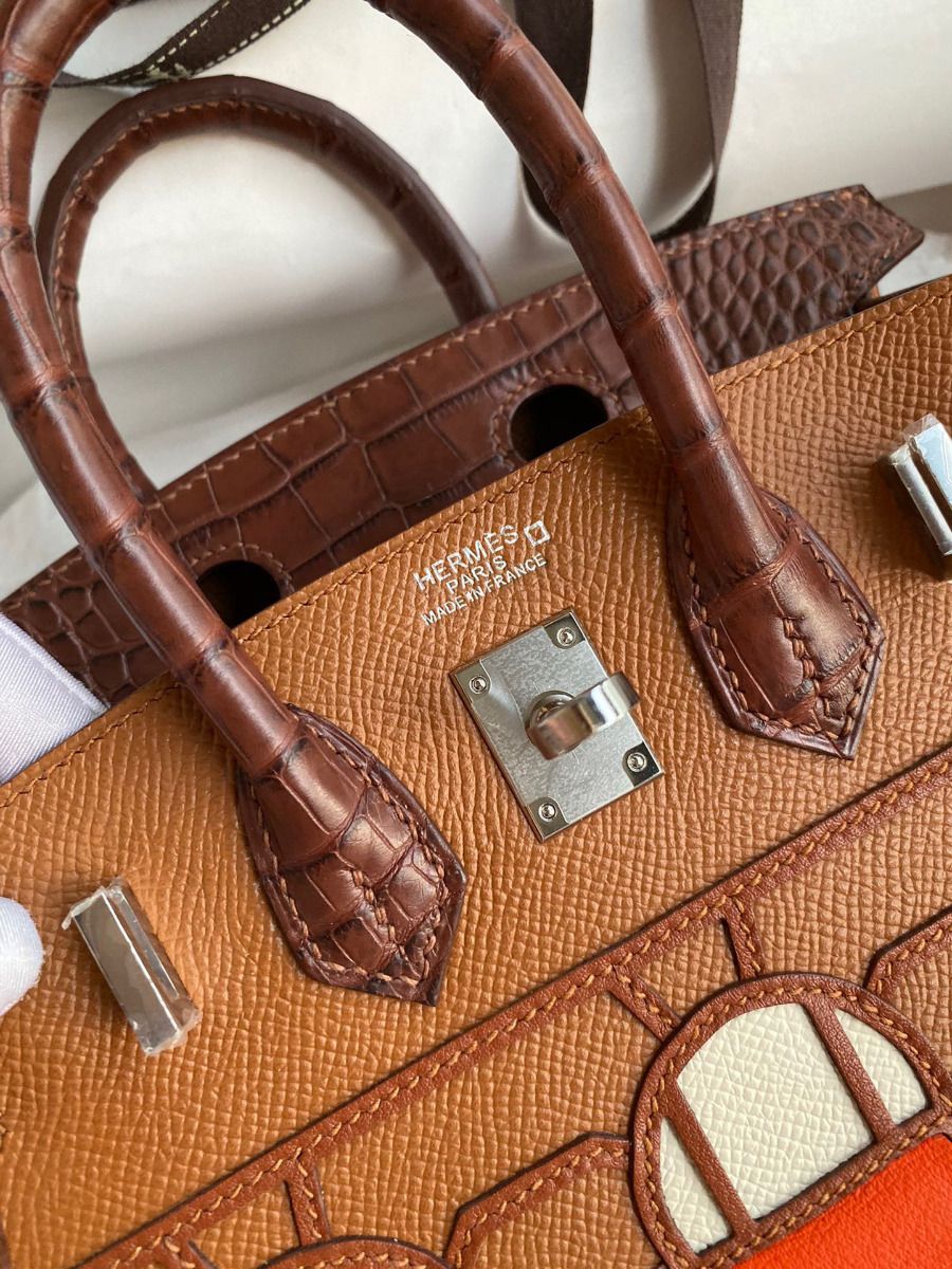 Hermes Brown Sac Faubourg Birkin 20 Sellier Limited Edition Bag - Image 10
