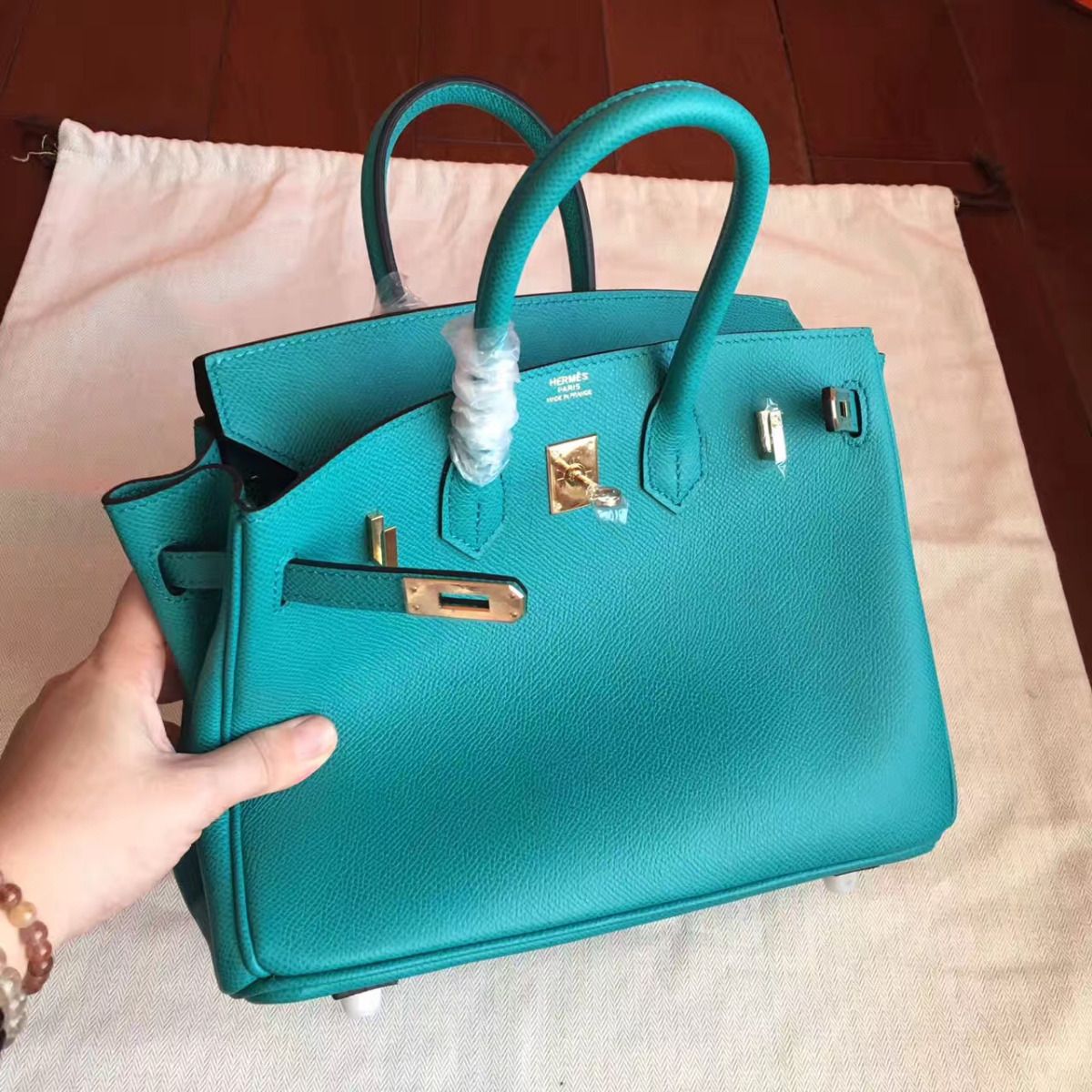 Hermes Birkin 25 Handmade Bag In Malachite Epsom Calfskin - Image 5