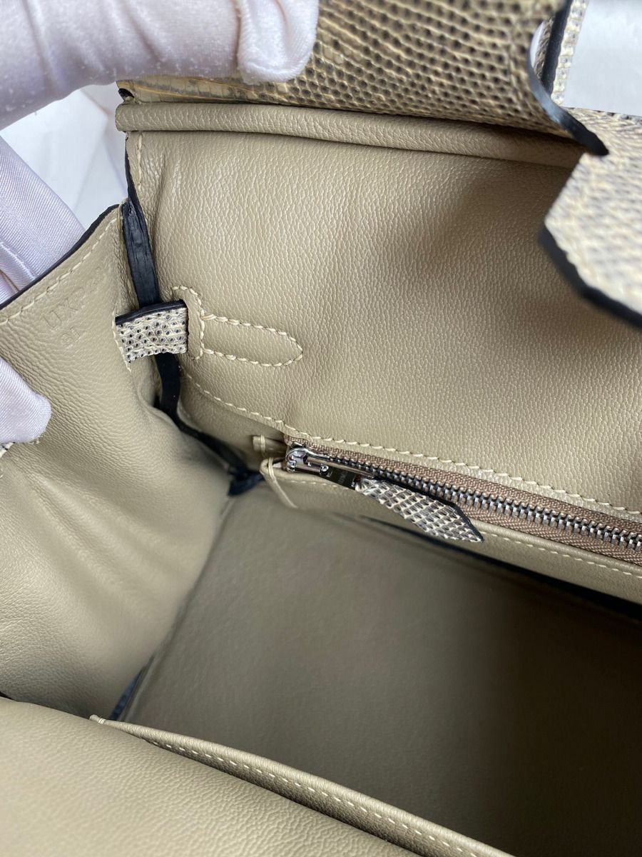 Hermes Birkin 25 Retourne Handmade Bag In Ombre Lizard Leather - Image 10