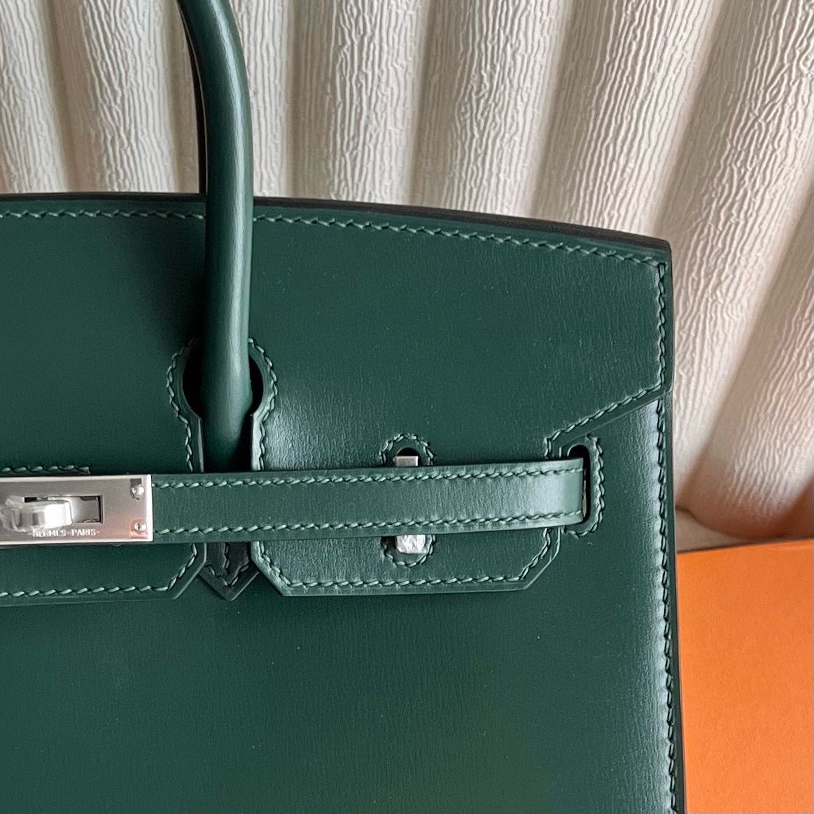 Hermes Birkin 25 Sellier Handmade Bag in Vert Fonce Box Calfskin - Image 3
