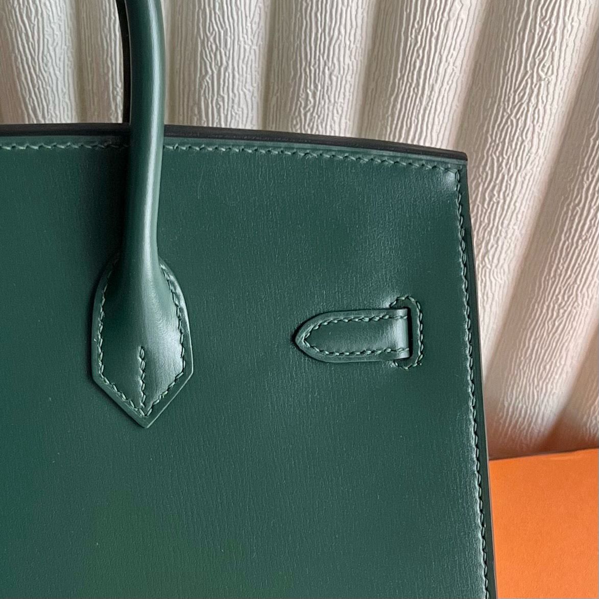 Hermes Birkin 25 Sellier Handmade Bag in Vert Fonce Box Calfskin - Image 8