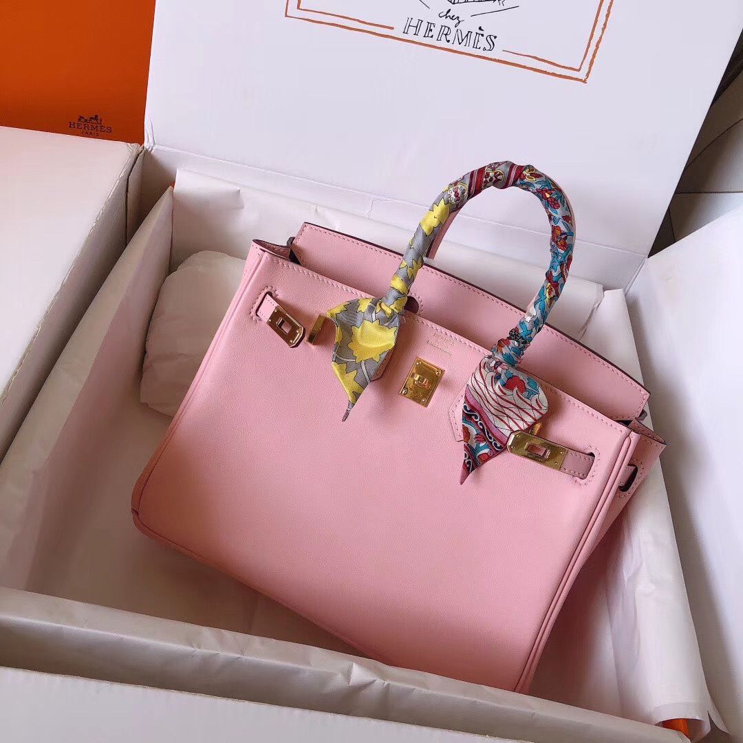 Hermes Birkin 25 Handmade Bag In Pink Swift Leather - Image 3