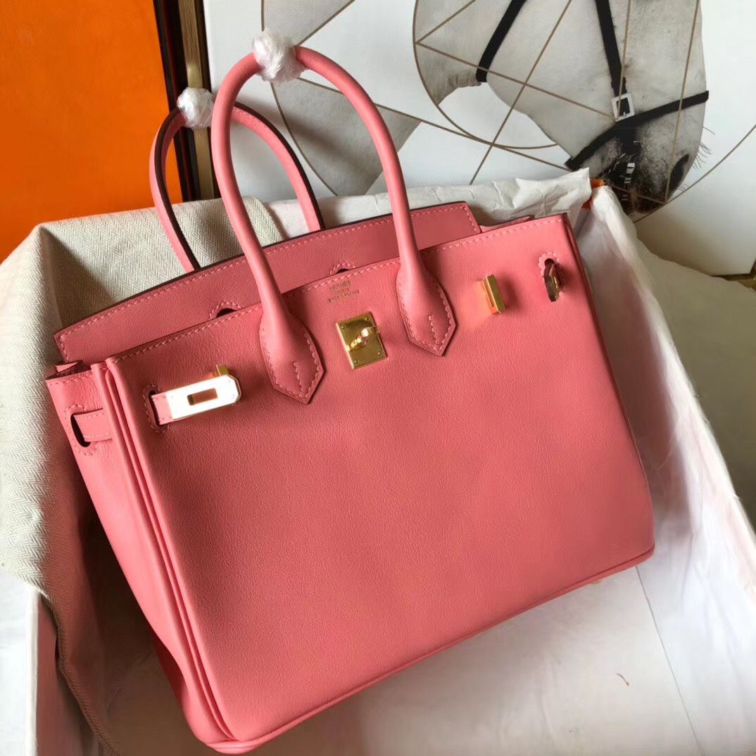 Hermes Birkin 25 Handmade Bag In Rose Lipstick Swift Leather - Image 8