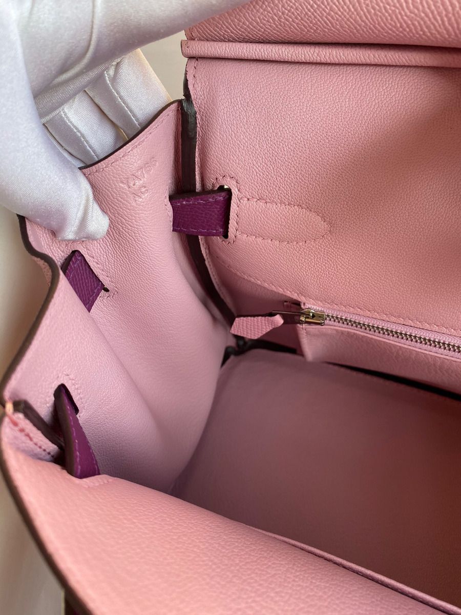 Hermes HSS Birkin 30 Bicolor Bag in Mauve Sylvestre and Anemone Epsom Calfskin - Image 9