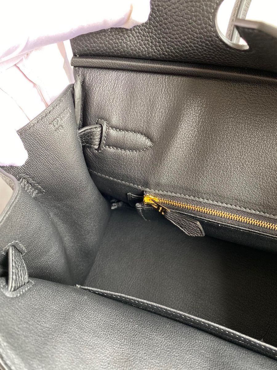 Hermes Birkin 30 Retourne Handmade Bag In Black Clemence Leather - Image 9