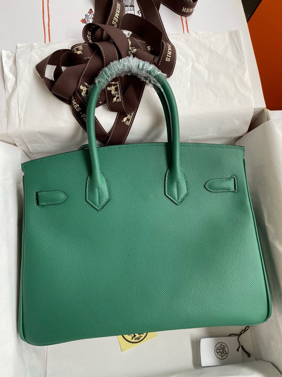 Hermes Birkin 30 Retourne Handmade Bag In Malachite Epsom Calfskin - Image 3