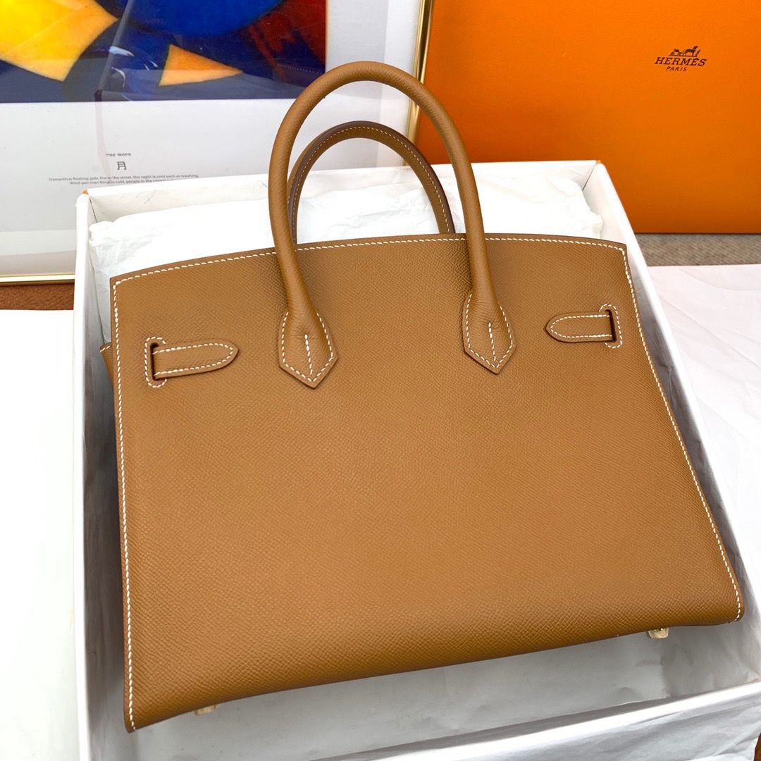 Hermes Birkin 30 Sellier Handmade Bag In Gold Epsom Calfskin - Image 3