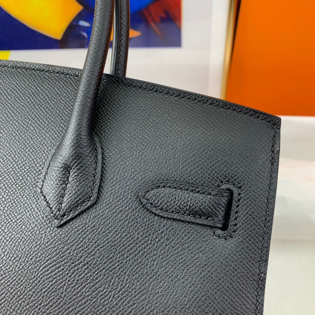 Hermes Birkin 30 Sellier Handmade Bag In Black Epsom Calfskin - Image 10