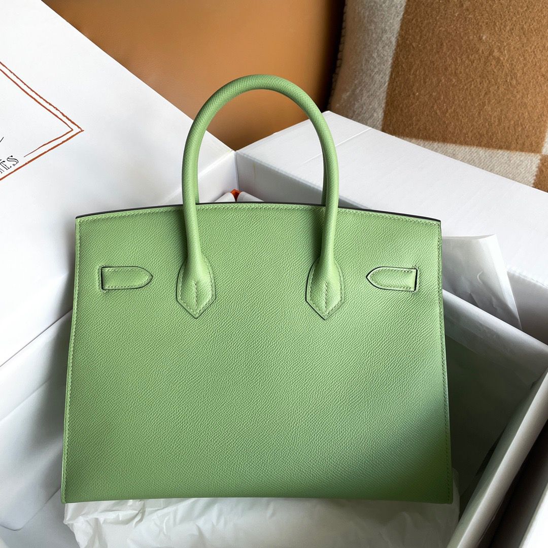 Hermes Birkin 30 Sellier Handmade Bag In Vert Criquet Epsom Calfskin - Image 7